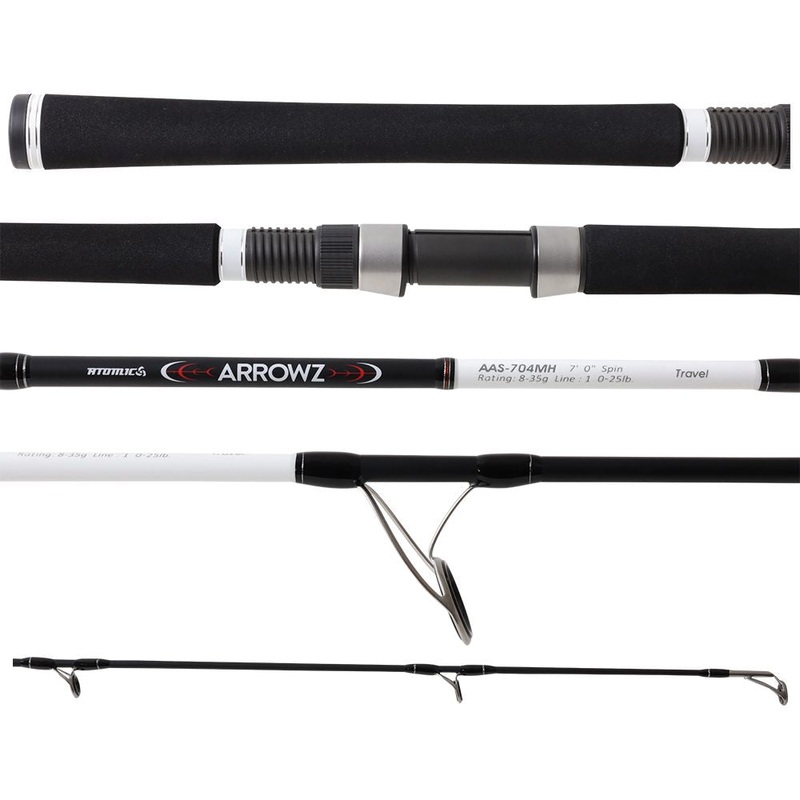 Atomic Arrowz Travel Spin Rod AAS-704M 7′, 4 pc, 10 – 25lb