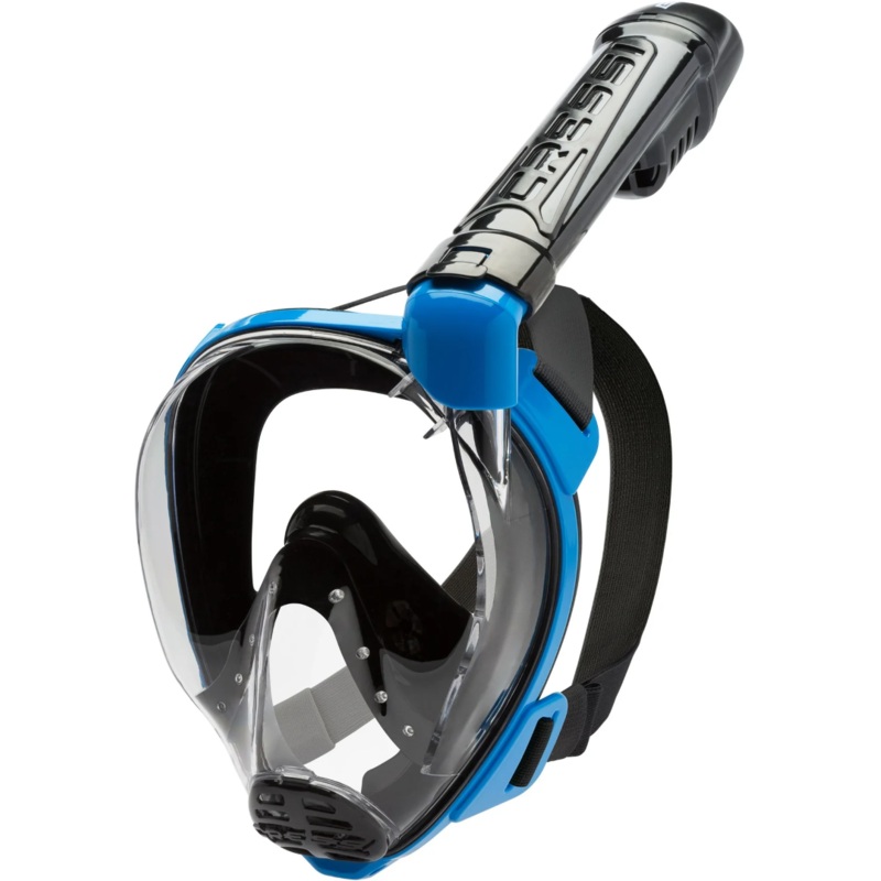 Cressi Baron Full Face Snorkel Mask Adult Medium Large Black Blue