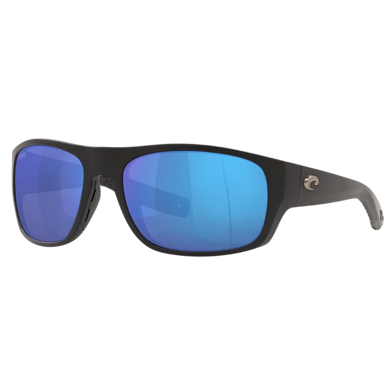 Costa Tico Polarised Glass Sunglasses Matte Black Frame / Blue Mirror Lens