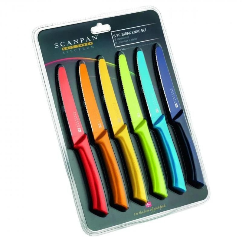 Scanpan Spectrum Soft Touch Steak Knife Set 6Pce MIXED