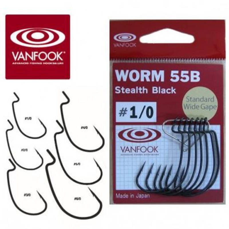 Hameon Texan VANFOOK WORM55B Flat NS Black H6 – 10pc