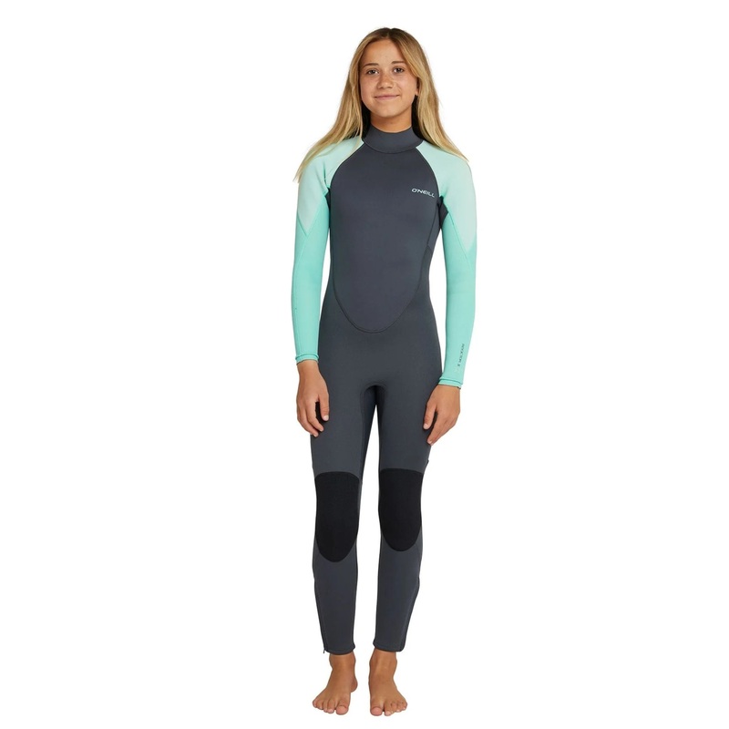 O’Neill Girls Reactor 3/2mm Steamer Back Zip Wetsuit 10 AQUA