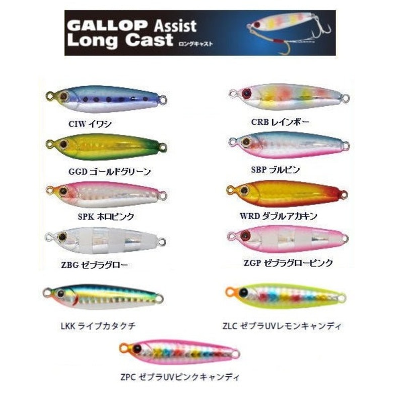 Jackson Gallop Assist Long Cast Metal Jig 22g CIW Sardines