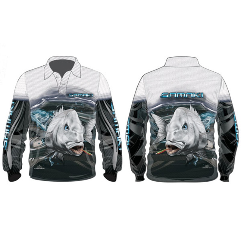 Samaki Digi Snapper Adult Long Sleeve Performance Fishing Shirt Jersey Large