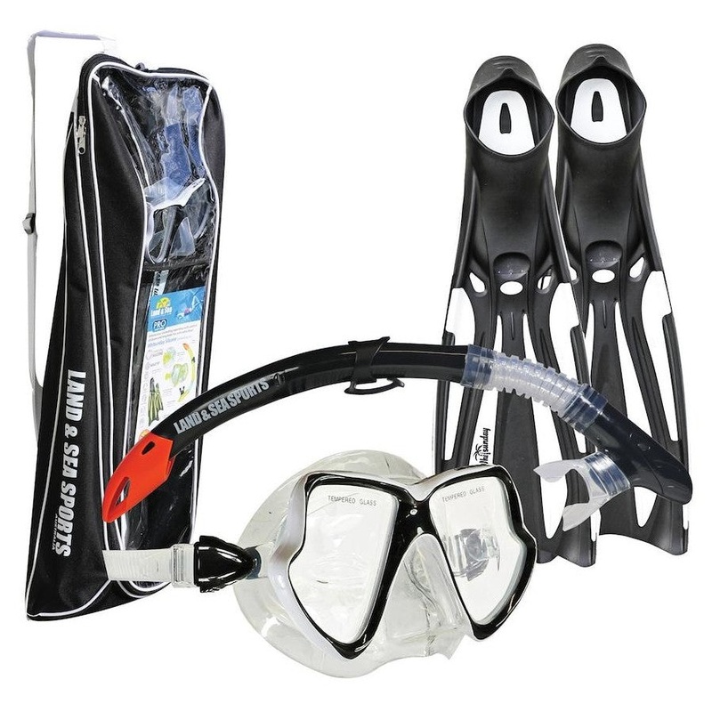 Land and Sea Whitsunday Mask Snorkel Fin Set White Large