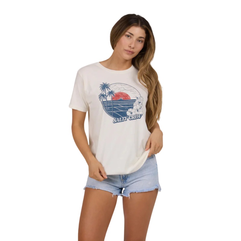 Salty Crew Beach Scene B.F Tee OFF WHITE XS