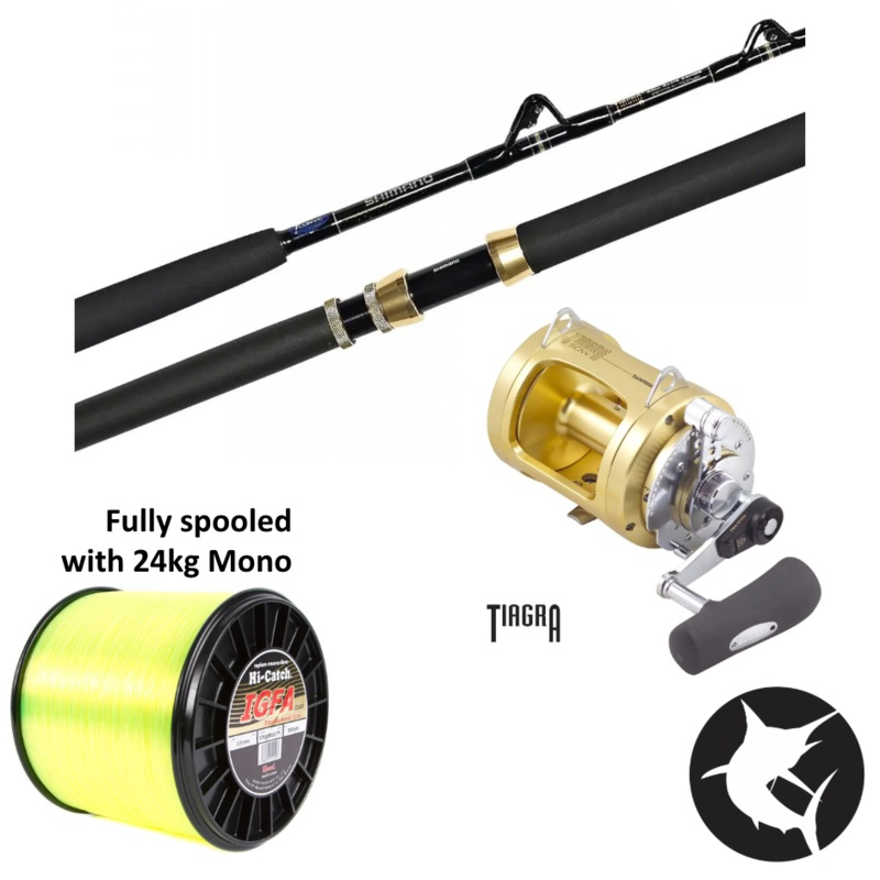 Shimano TCurve Tiagra 24kg SU / Tiagra 50WLRSA Game Fishing Combo