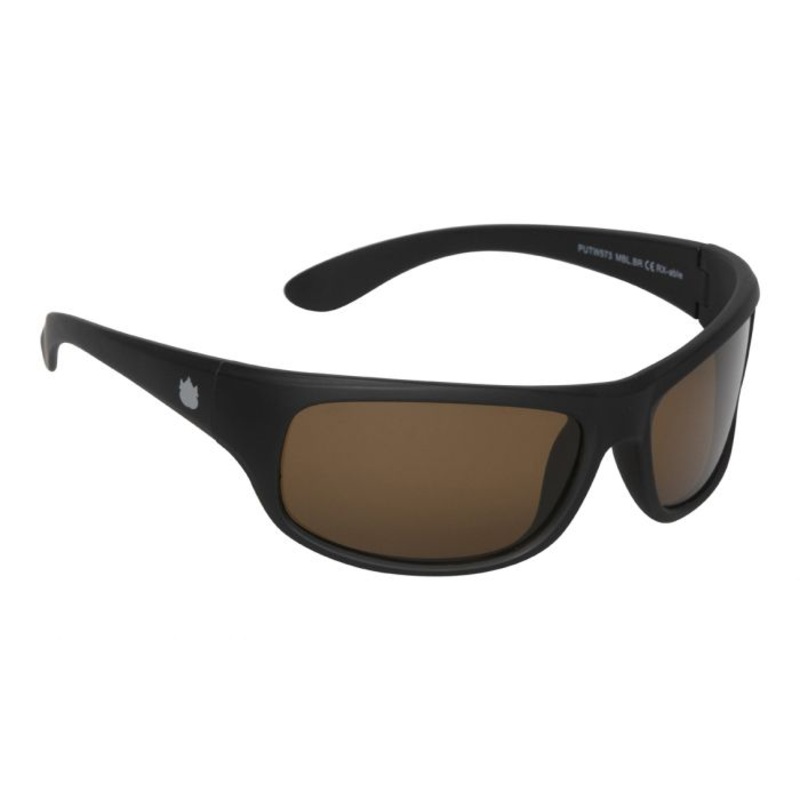 Ugly Fish Tween PUTW573 Matt Black Frame Polarised Sunglasses Brown Lens