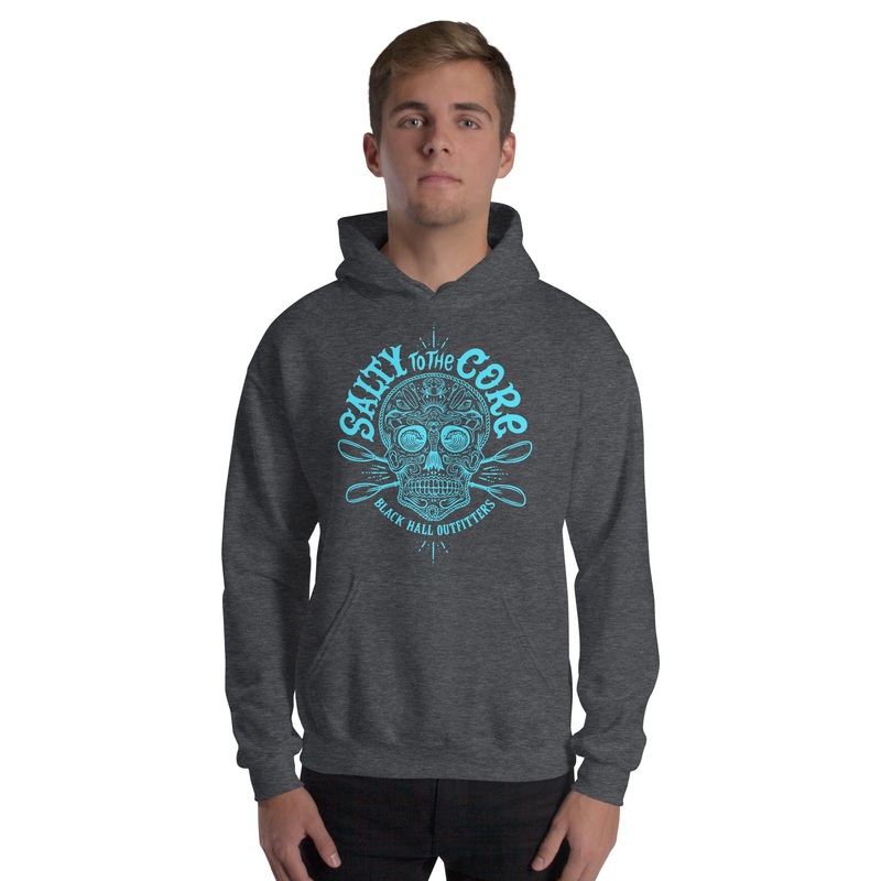 BHO “Salty to the Core” Sugar Skull Men’s Hoodie Grey S