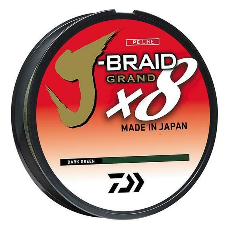 Daiwa J-Braid GRAND x8 Braided Line 150 Yards 40 lb Dark Green