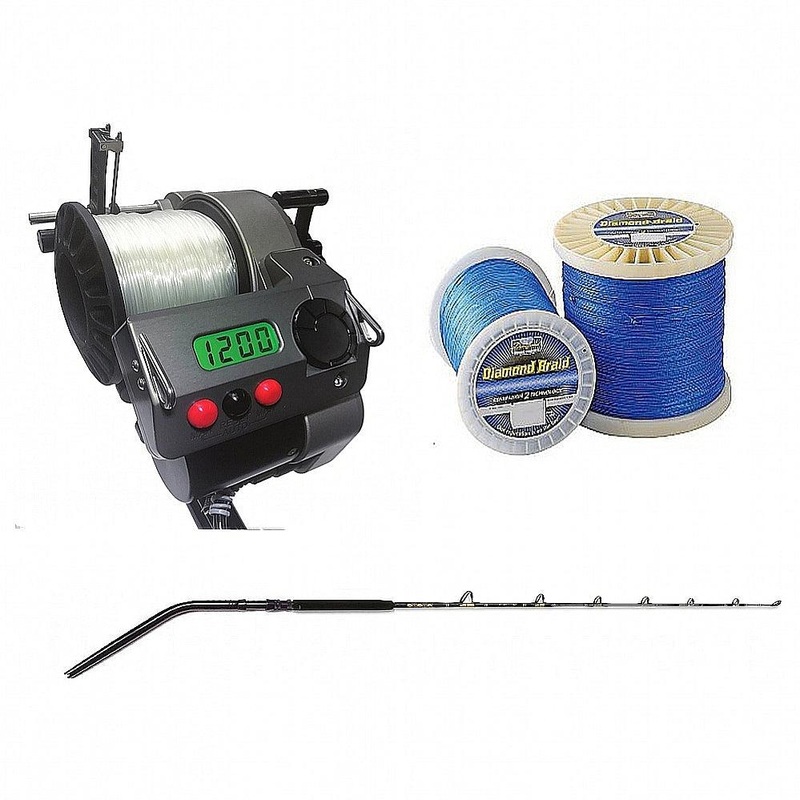Lindgren-Pitman SV-1200 Variable Speed Spooled and CHAOS SW80 Rod Combo SW 80- 100 Curve 6FT Royal/Gold