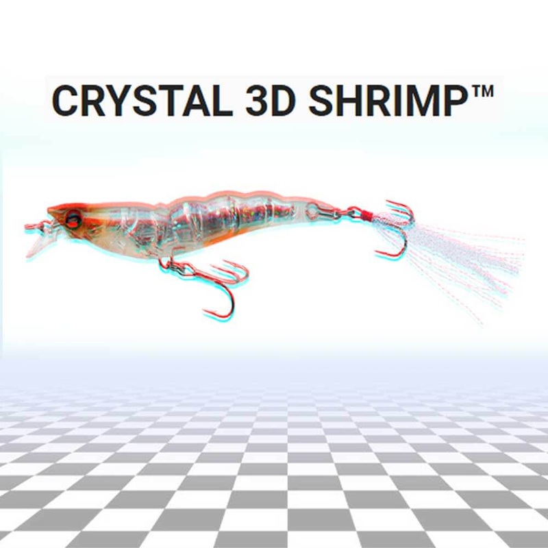 Yo-Zuri R1161 Crystal 3D Shrimp 2.75 IN Plug HOLOGRAPHIC GHOST