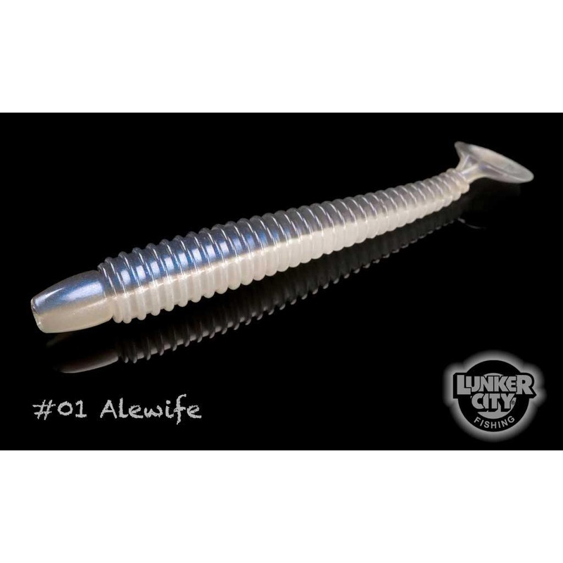 LUNKER CITY Swimming Ribster 4″ (100 mm) – 10 pc #1