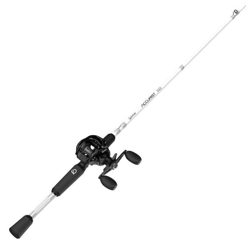 Quantum Accurist Baitcast Combo Black Reel White Rod