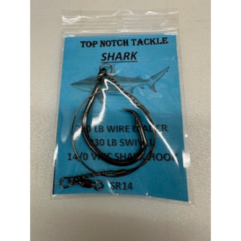 Top Notch Tackle SHRK01 14/0 Inline Circle Hook 174# Wire Leader