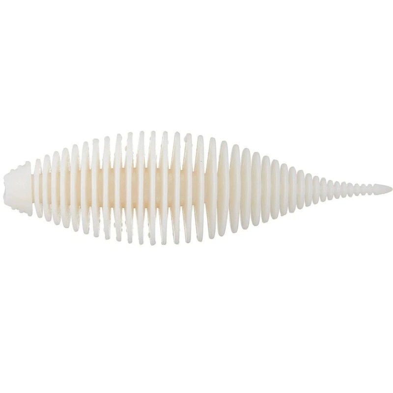 Geecrack Bellows Shad Floating Elastomer White 389 3.8″ 3pk