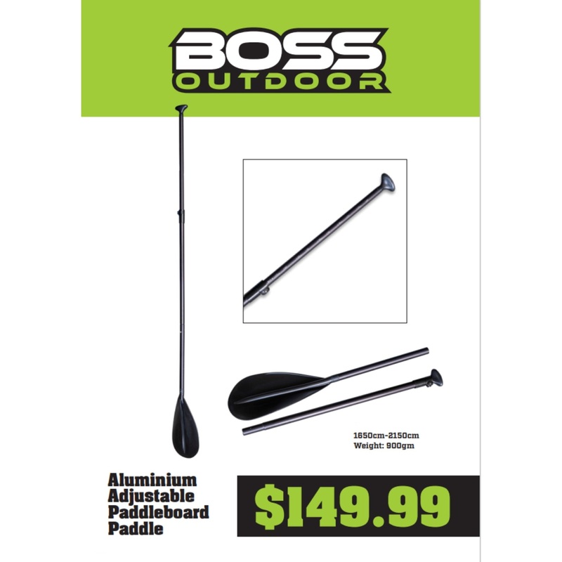 Boss Aluminium Adjustable 2 Piece SUP Paddle 215CM Black