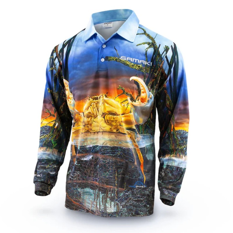 Samaki Mud Crab Kids Long Sleeve Shirt 10 Mudcrab