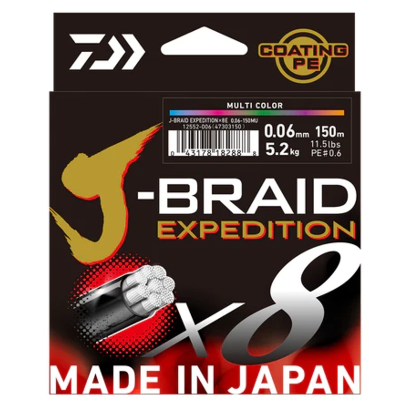 Daiwa J-Braid Expedition x8 Multi 150m #0.6 8LB