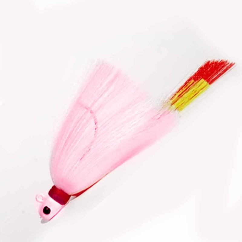 First Light Tackle Pink Head Chartreuse Pink Body Red Tail Flair Hawk Snook Jig 1.5OZ