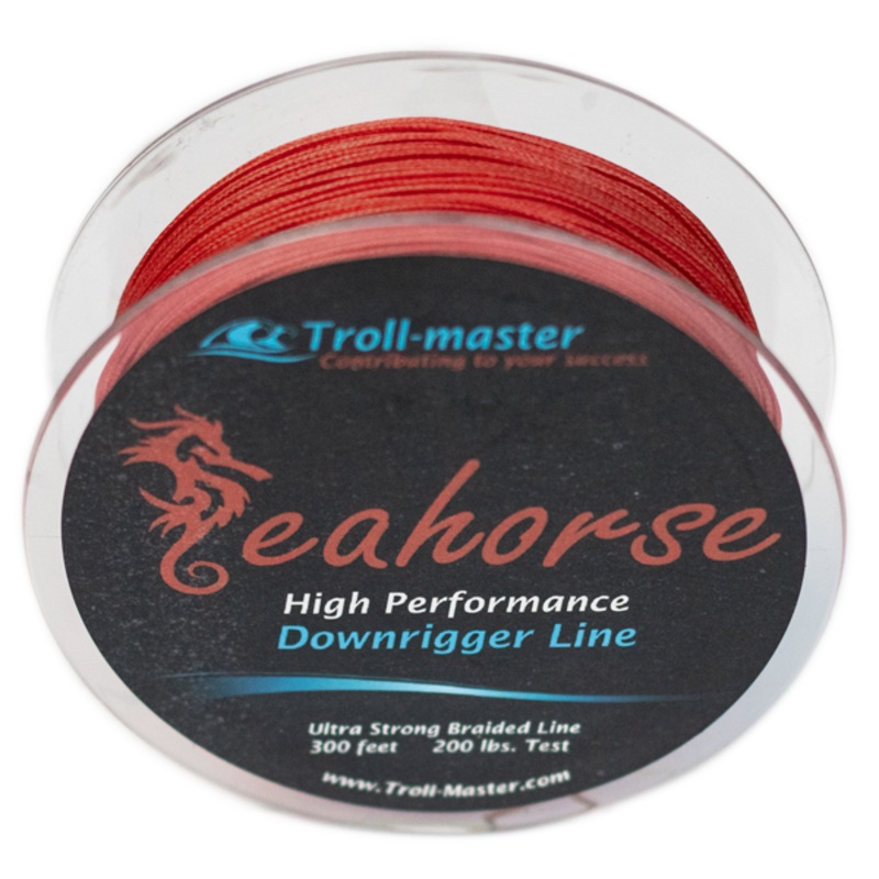 Seahorse Downrigger Braided Line 300FT RED
