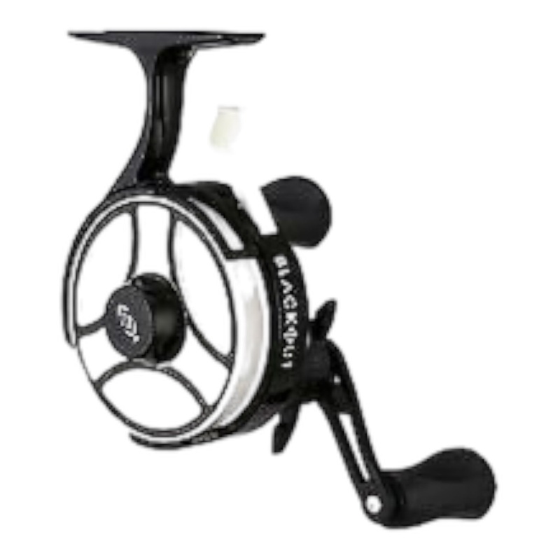 13 Fishing FreeFall Ghost Ice Reel Left Blackout Glow