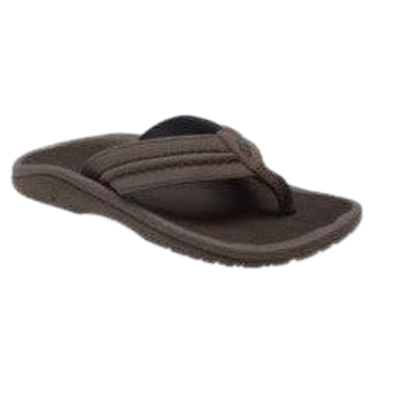 OluKai Mens Hokua Sandals-Dark Wood/Dark Wood 8