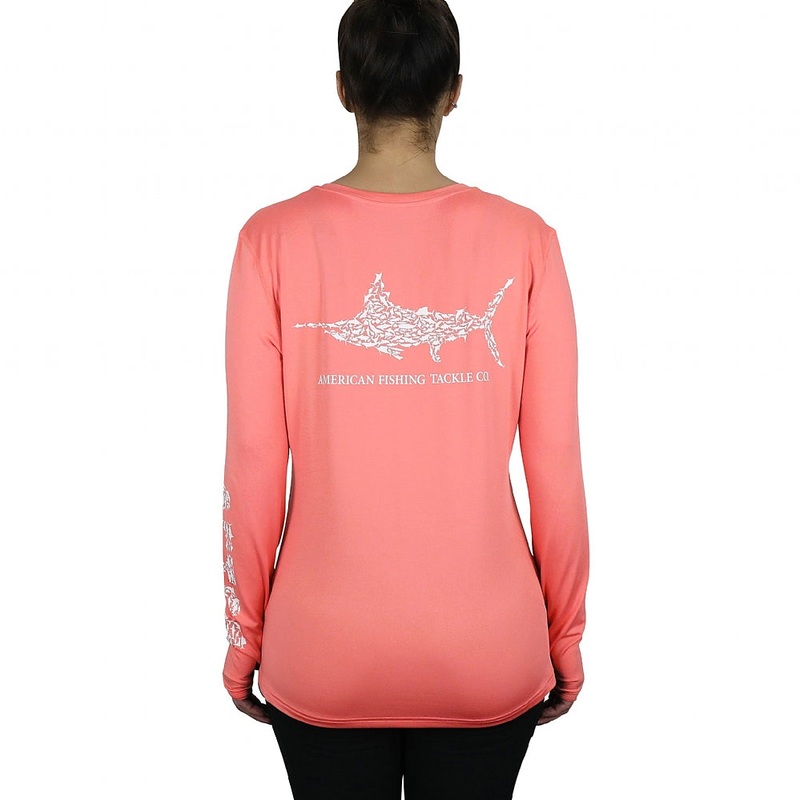 AFTCO Jigfish Womens Long Sleeve Shirt Carmine Medium