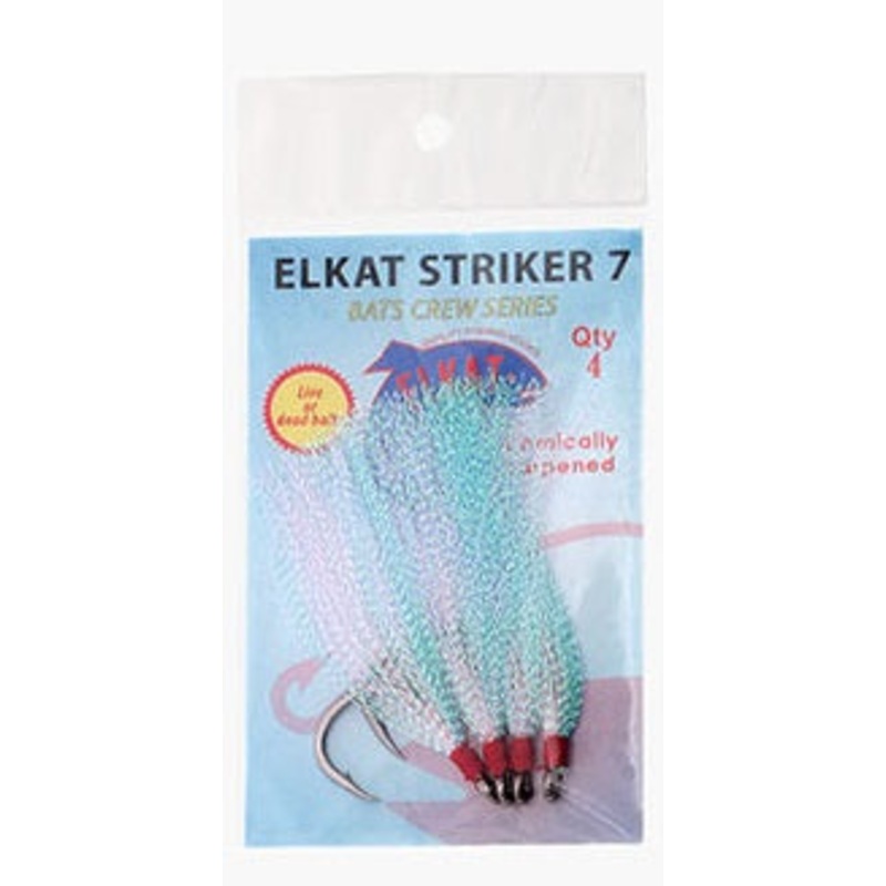 Elkat Striker 7 Flasher Hook 10/0 Pearl White