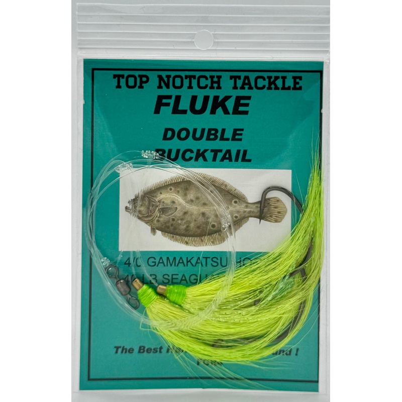 Top Notch Tackle Double Bucktail Fluke Rig Chartreuse