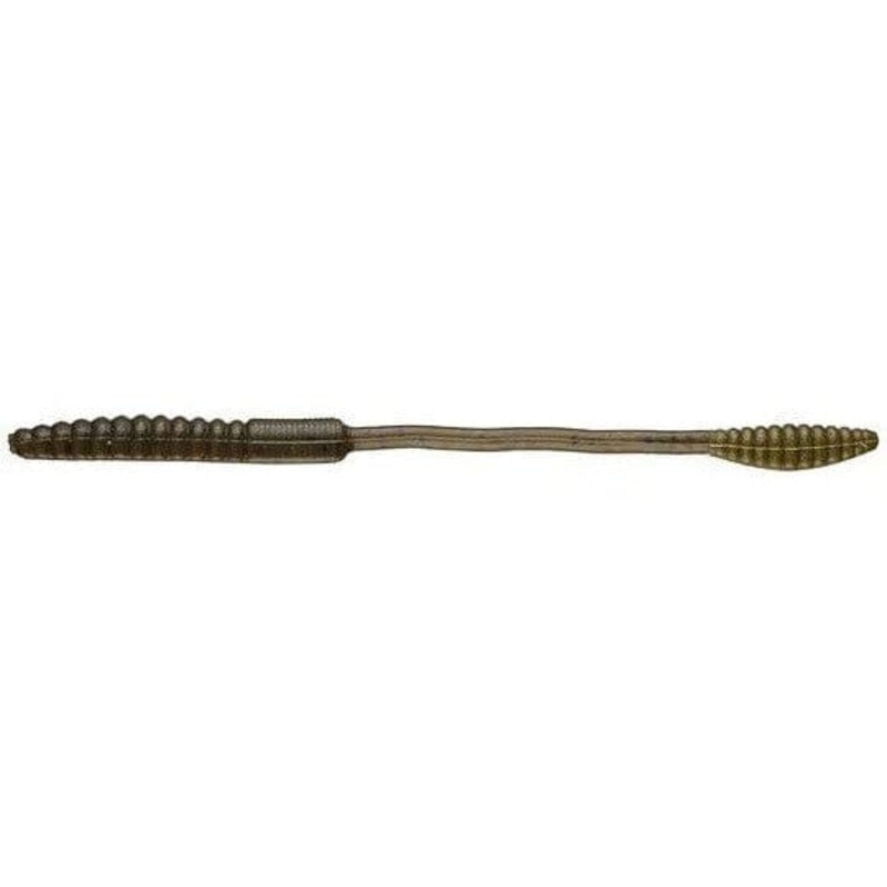 Big Bite Baits Squirrel Tail Worm Green Pumpkin 6″ 10pk