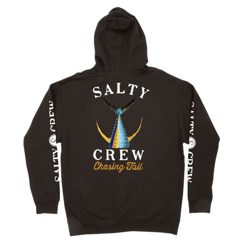 Salty Crew Tailed Hooded Fleece Jumper Hoody Black Large