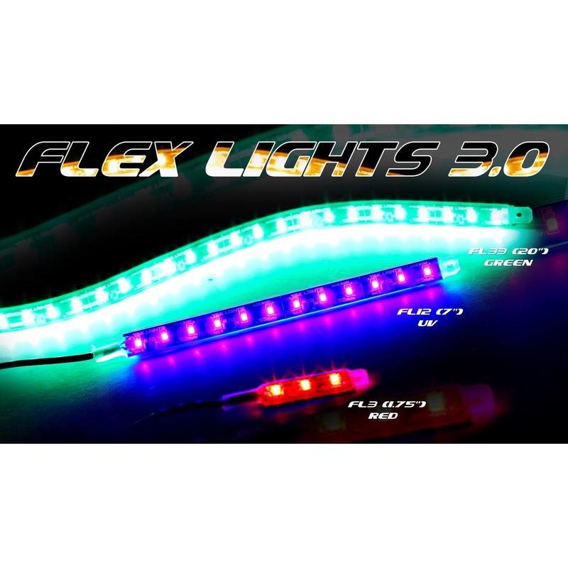 Yak Lights Flex Light Series Waterproof Ultra Low Profile Kayak LED Strips (Single) Amber 1.75 in
