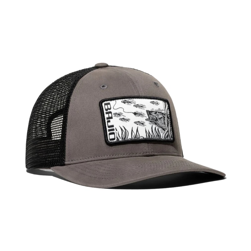 BAJIO Snook Patch Trucker Hat – Charcoal/Black One Size