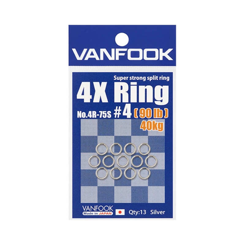 Split Ring – Vanfook – Split Ring 4X Ring 4R-75S #1 (30Lb) (22pcs)
