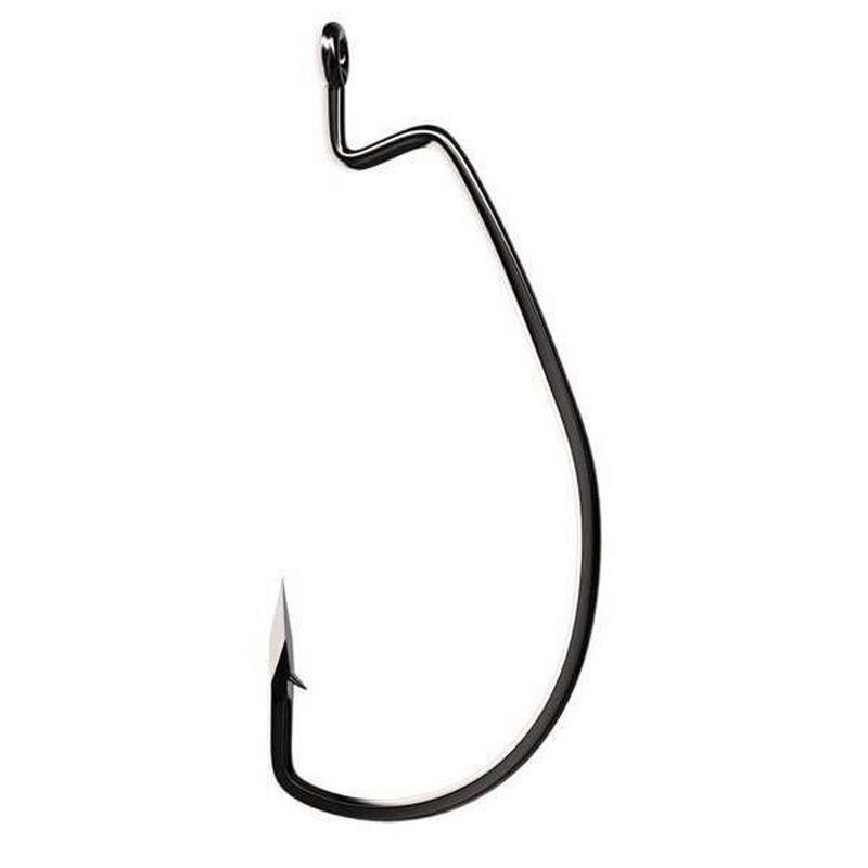 Eagle Claw Trokar EWG Worm Non-Offset Blk Chrome 1/0