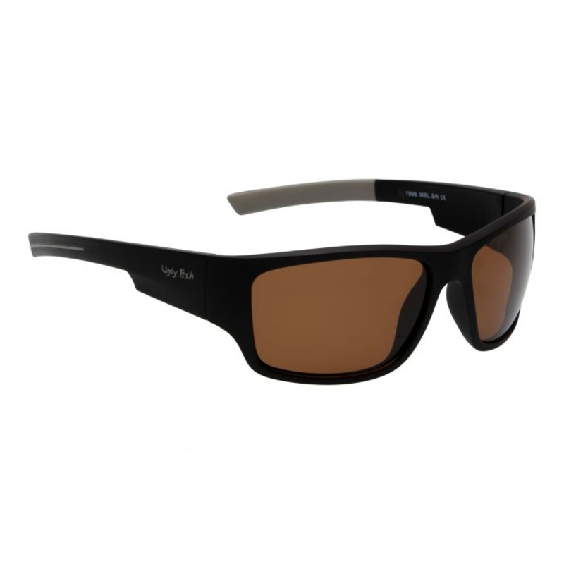 Ugly Fish Basic P1996 Matt Black Frame Polarised Sunglasses Brown Lens