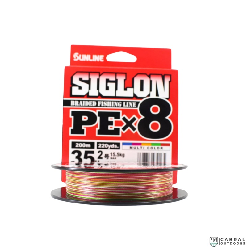 Sunline Siglon Braided Fishing Line PE X8  | 200m | Multi Color | 35lb-40lb Multicolor 35lb