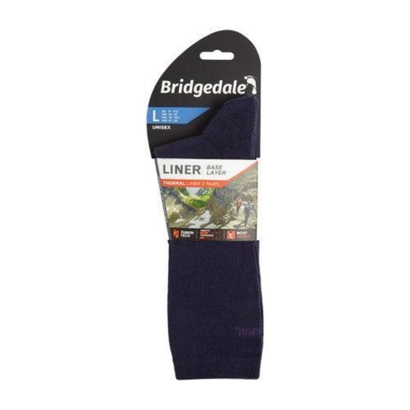 Bridgedale Thermal Sock Liner 2Pk Small Navy