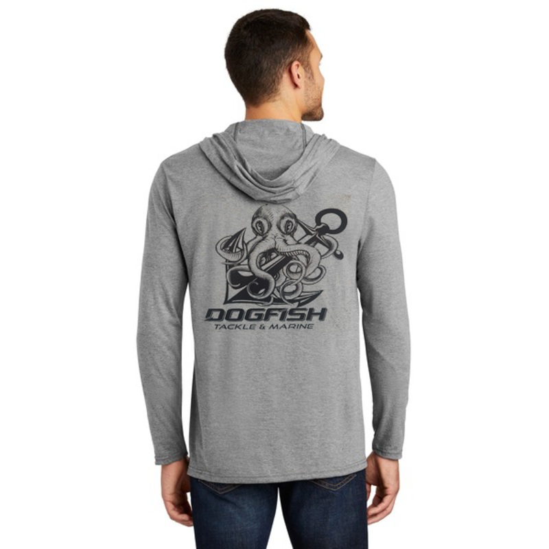 Dogfish Long Sleeve Hooded Micro Octopus Logo Gray Frost Small