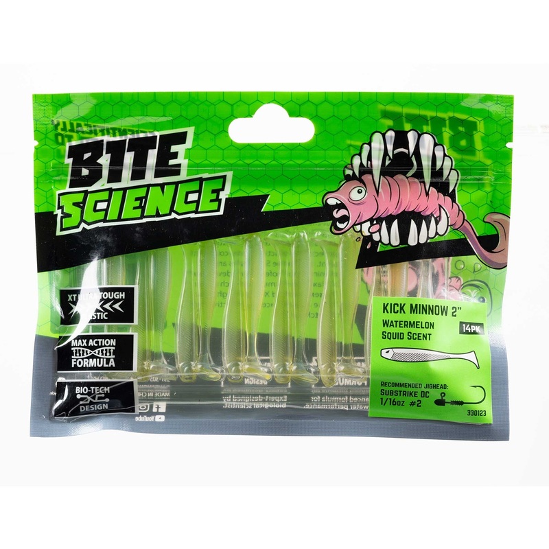 Bite Science Kick Minnow Soft Plastic Lure 2 Inch Greenback Herring