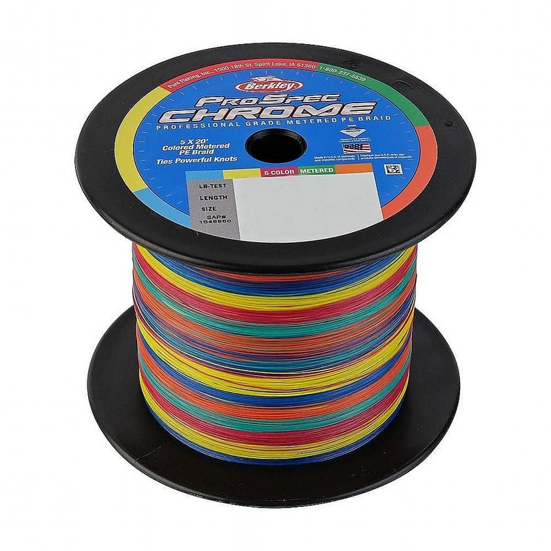 Berkley ProSpec Chrome 5×20′ Metered Braid – 5-Color Metered 20# 500yards