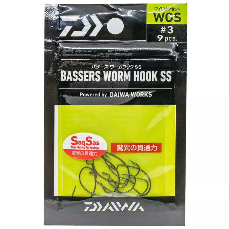 Hameon DAIWA Basser’s Worm Hook SS WOS #3 – 6 pc