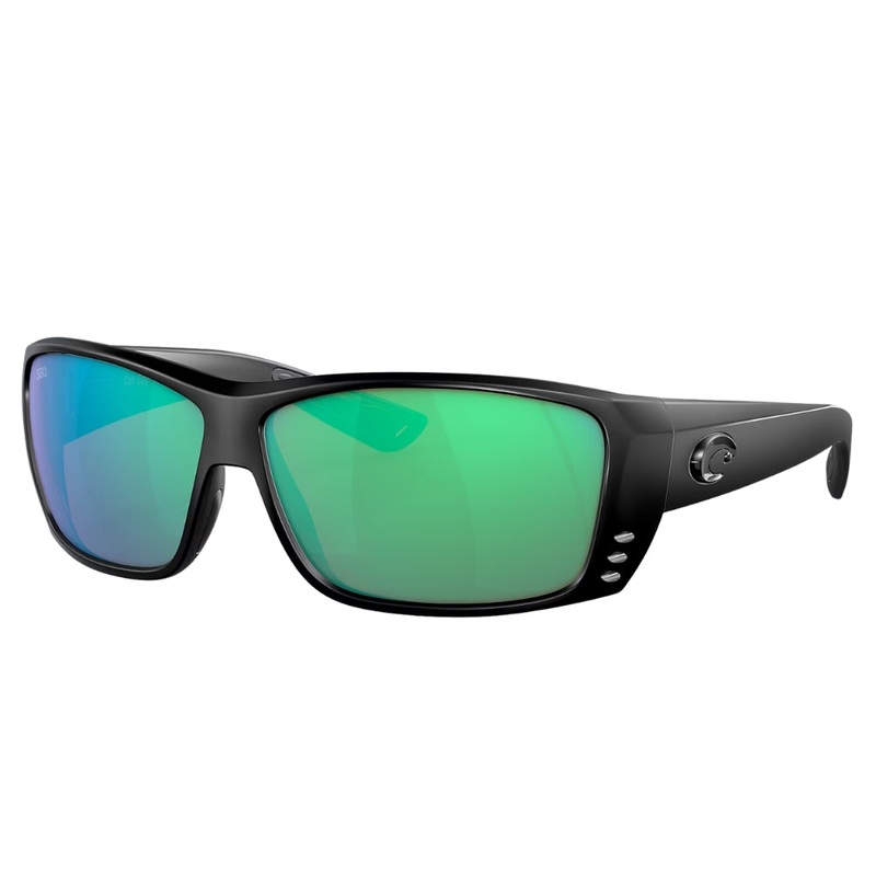 Costa Cat Cay Polarised Glass Sunglasses Blackout Frame / Green Mirror