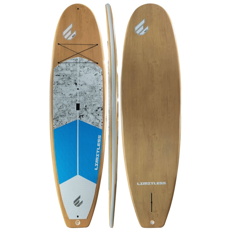 ECS Limitless SUP – Package 10 ft 6 in Paulownia Wood with Blue Accents
