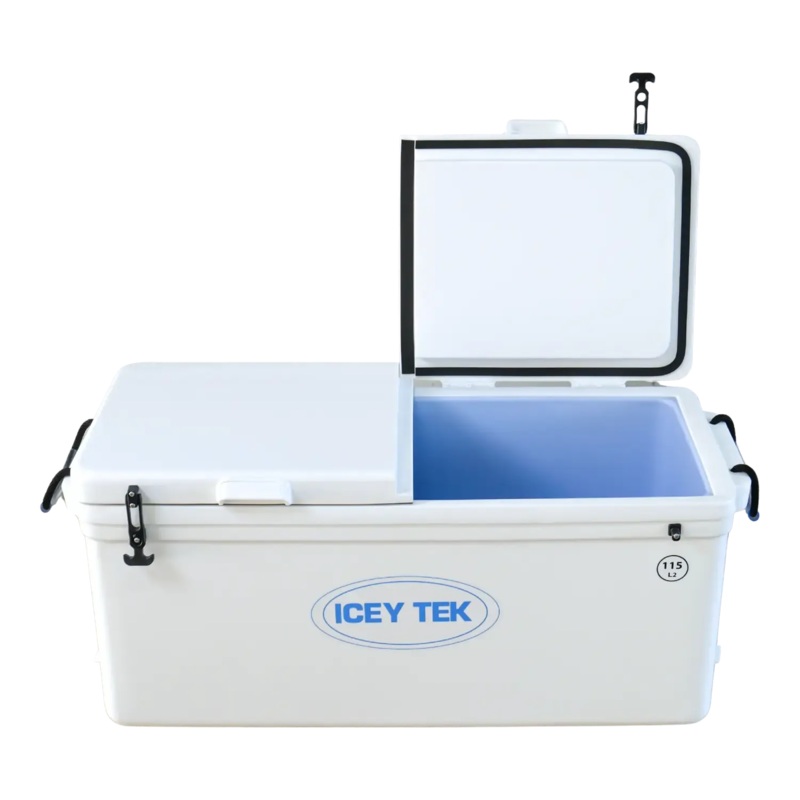 Icey Tek Split Lid Cooler 115 litre White