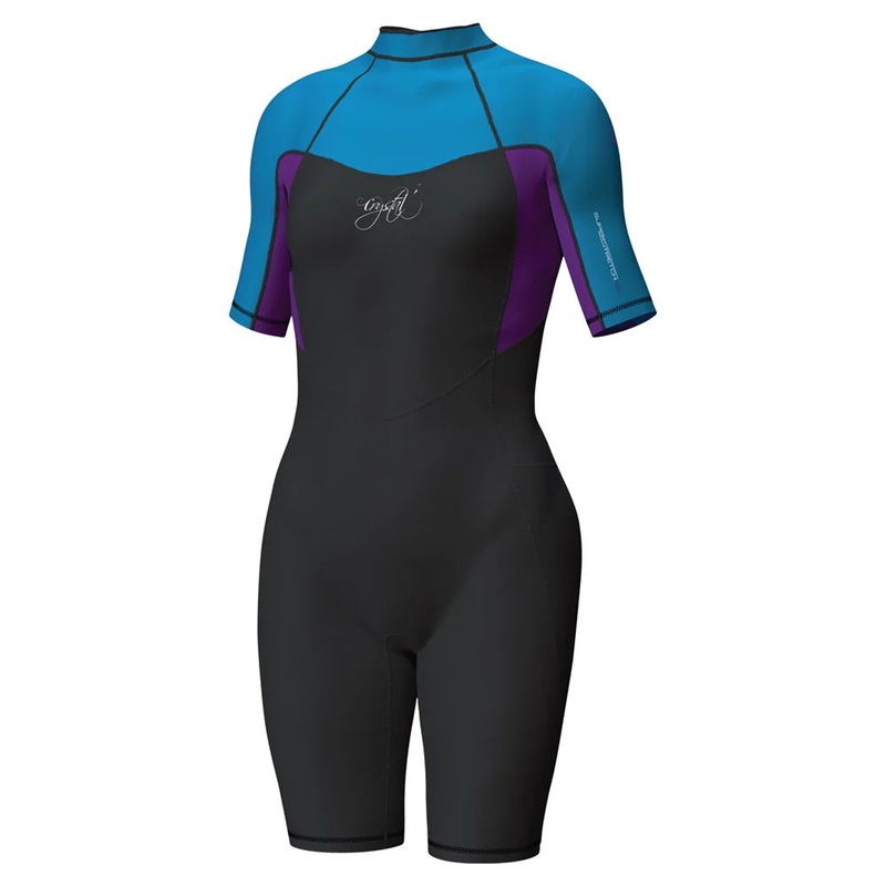 Mirage Crystal Superstretch Springsuit Wetsuit Girls 2mm Blue Black 10