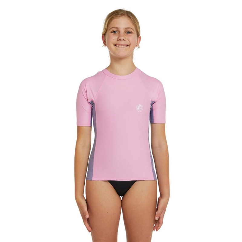 O’Neill Girls Classic UV SS Rash Vest 10 Pink Mist