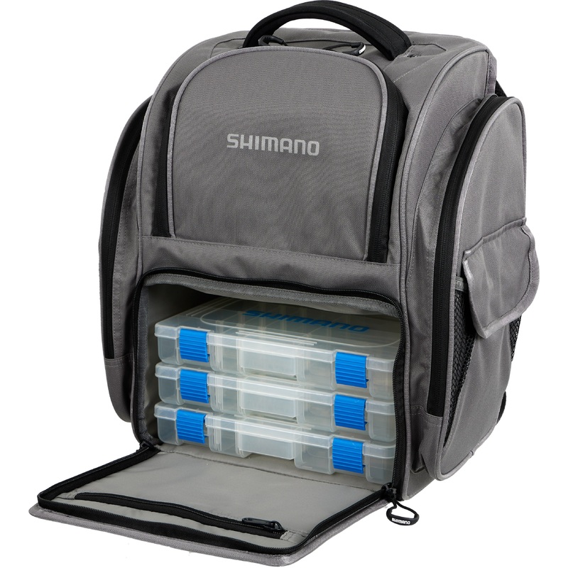 Shimano Back Pack With Tackle Boxes Large Grey