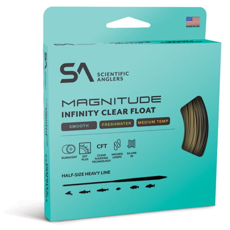 Scientific Anglers Magnitude Smooth INFINITY Clear Float Tip Fly Line WF4F Buckskin / Clear